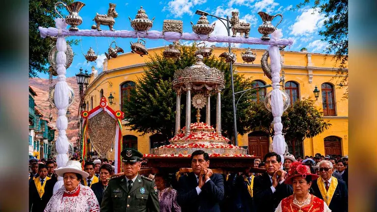 Imagen referencial de una procesi&oacute;n en Potos&iacute;. ABI