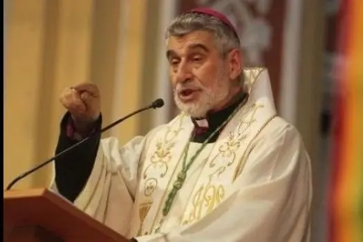 El arzobispo Sergio Gualberti en su homil&iacute;a en la Bas&iacute;lica San Lorenzo M&aacute;rtir.