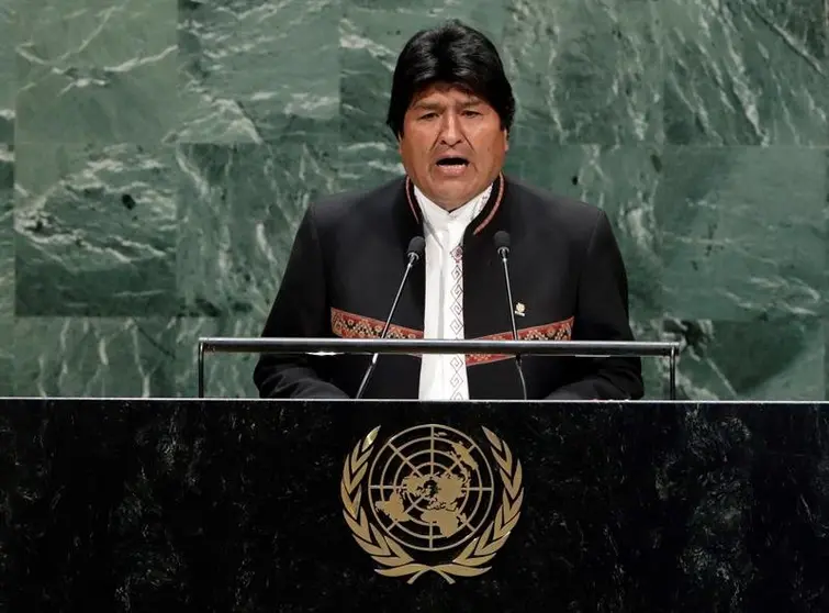 La intervenci&oacute;n del presidente Evo Morales, en la ONU. EFE