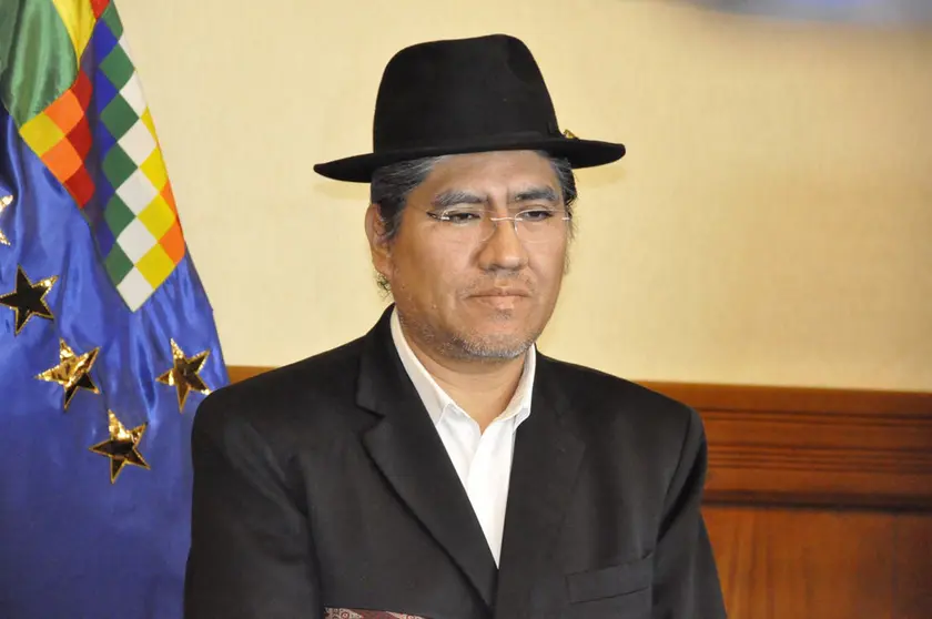 El exministro de Exteriores boliviano, Diego Pary, durante una rueda de prensa.