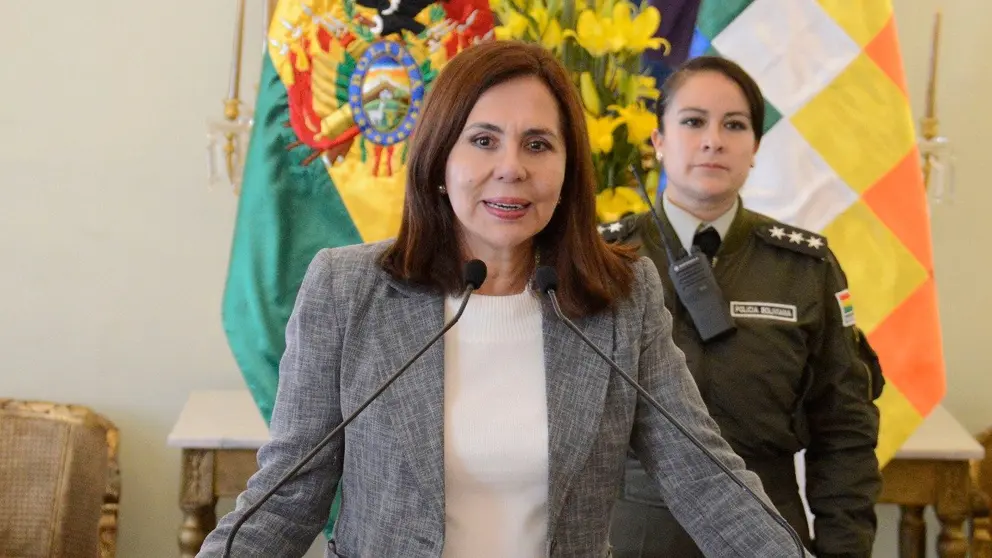 Karen Longaric, excanciller de Bolivia. ABI