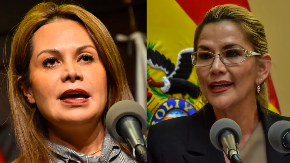 La exministra Roxana Liz&aacute;rraga y la exmandataria Jeanine &Aacute;&ntilde;ez. Archivo