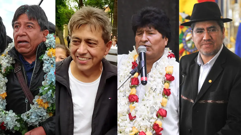 Los candidatos David Choquehuanca, Mario Coss&iacute;o, Evo Morales y Diego Pary.