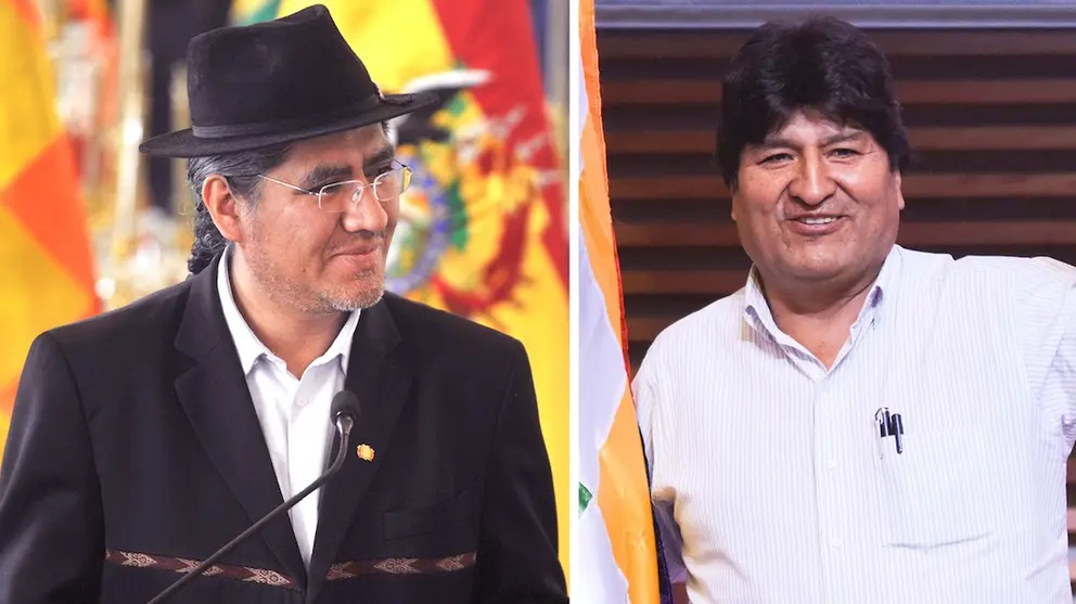El excanciller Diego Pary y el expresidente Evo Morales.	 APG