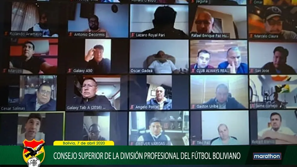 Imagen de la video conferencia del Consejo Superior.   FBF