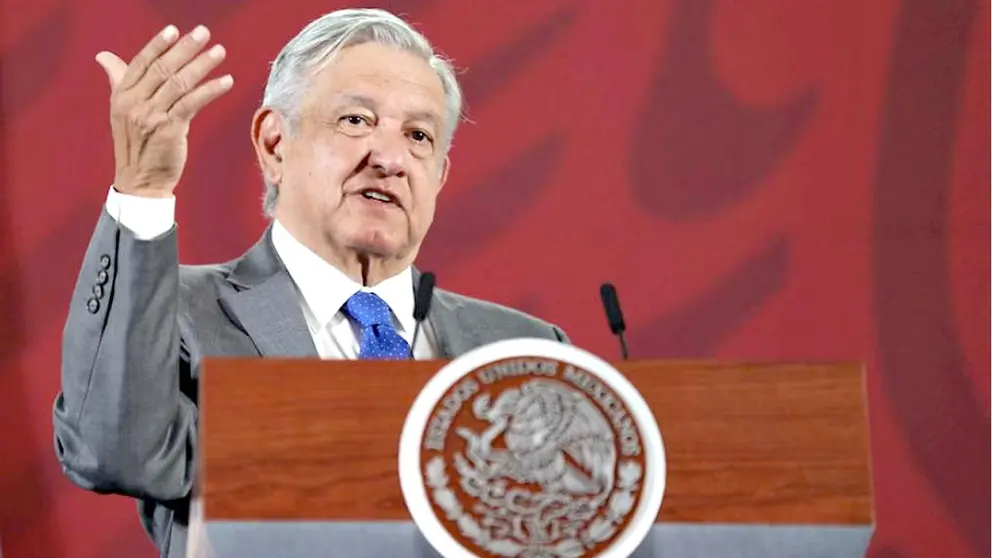 Andr&eacute;s Manuel L&oacute;pez Obrador, presidente de M&eacute;xico, durante la conferencia de prensa en Palacio Nacional. EFE
