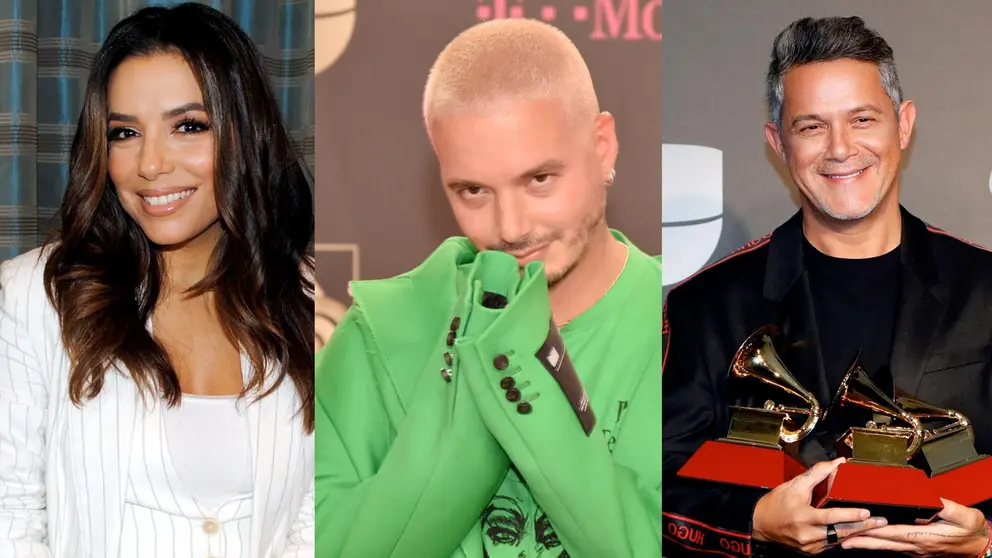 Eva Longoria, J Balvin y Alejandro Sanz. EFE