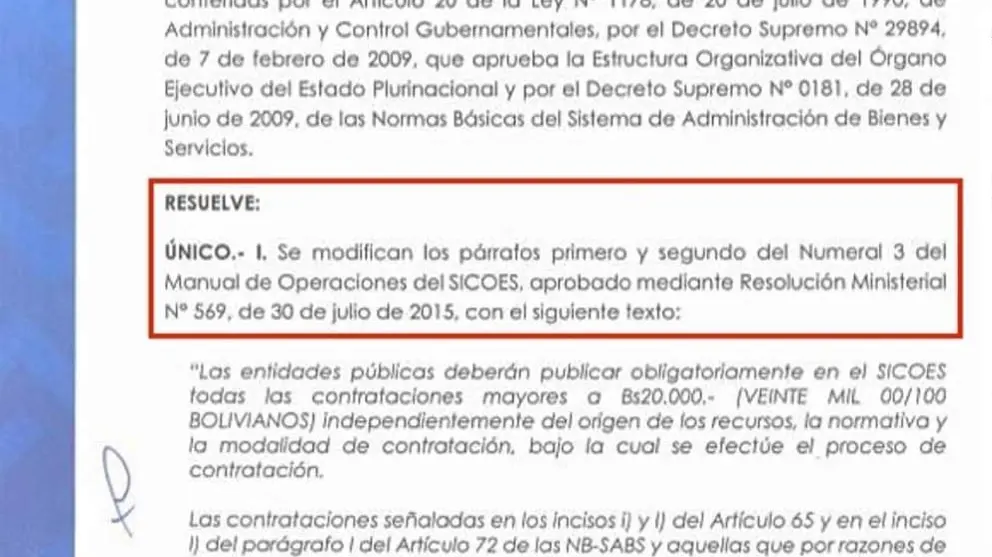 La resoluci&oacute;n emitida por el Ministerio de Econom&iacute;a. DETR&Aacute;S DE LA VERDAD