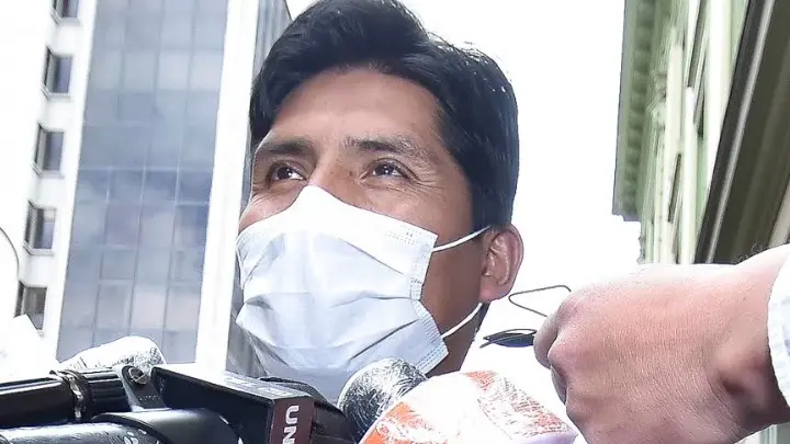 Franklin Flores, diputado del MAS durante una rueda de prensa. APG