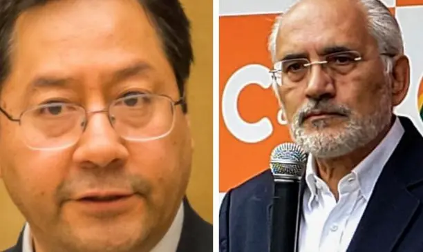 Luis Arce (i) y Carlos Mesa, candidatos presidenciales por el MAS y CC. Ox&iacute;geno