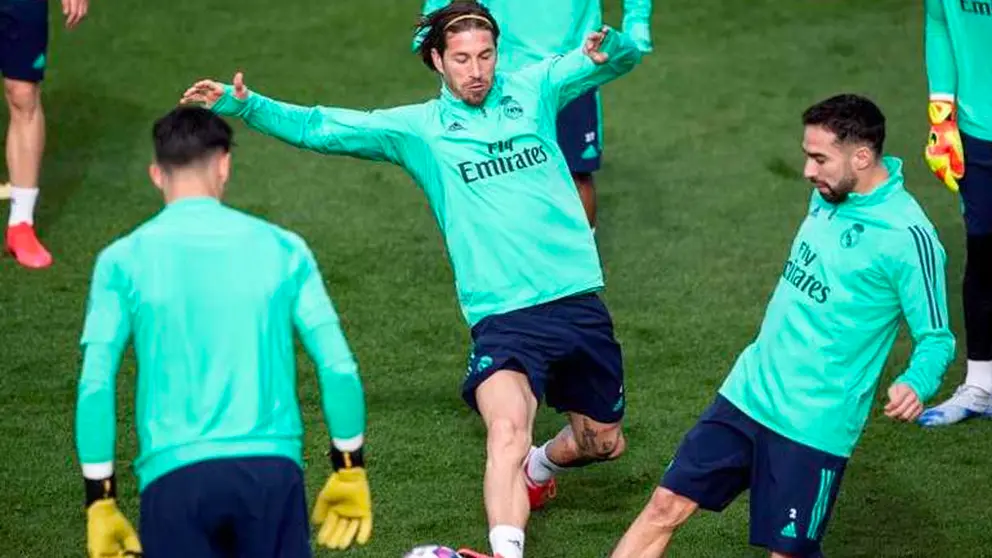 Ramos, Isco y Hazard se sumaron a los entrenamientos. EFE 