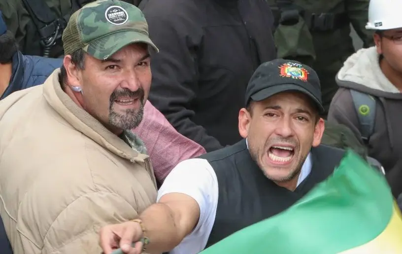 El exl&iacute;der c&iacute;vico Luis Fernando Camacho, durante los conflictos sociales de 2019.l EFE