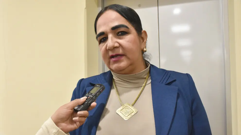 La senadora Carmen Eva González, brinda declaraciones a la prensa. ARCHIVO
