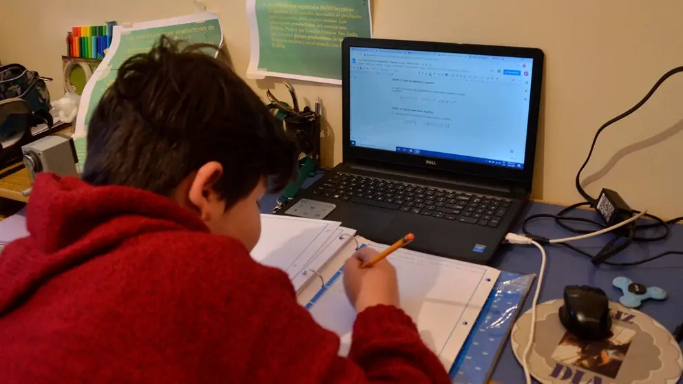 Un estudiante pasa clases virtuales. NO&Eacute; PORTUGAL