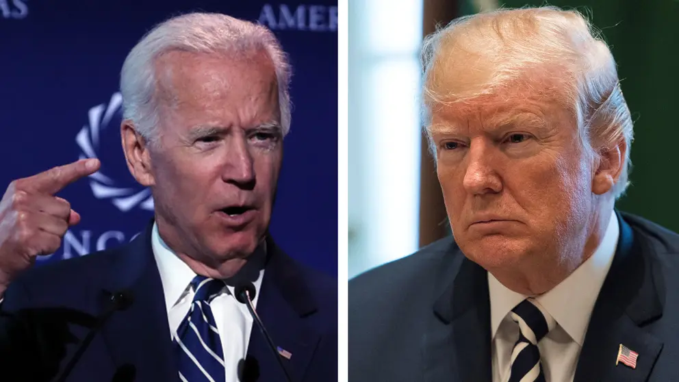 El candidato dem&oacute;crata Joe Biden y el presidente Donald Trump. FOTO: EFE
