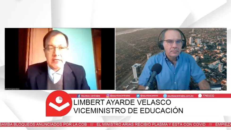 El viceministro de Educaci&oacute;n regular, Limbert Ayarde, en una entrevista del programa Asuntos Centrales.
