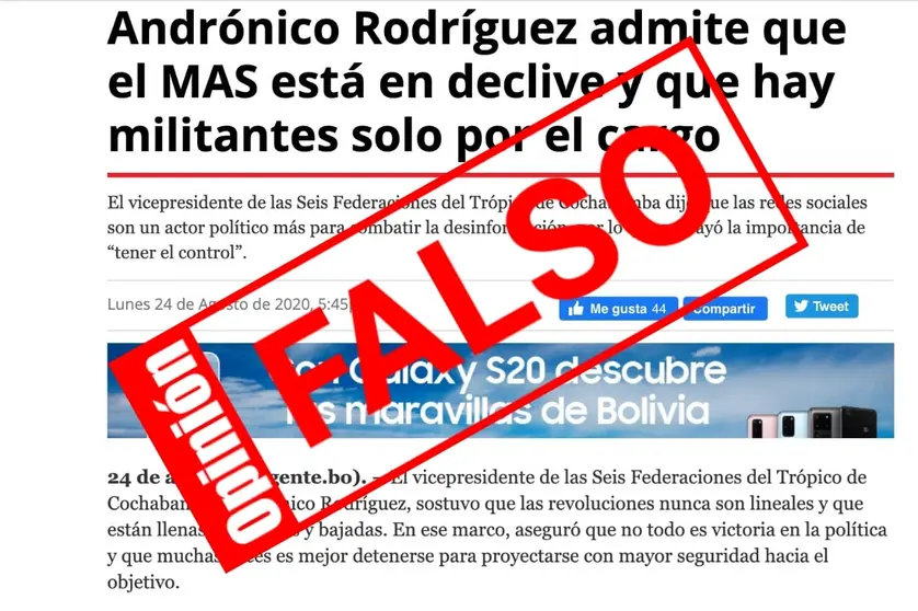 Captura del portal en el cual se difundi&oacute; la informaci&oacute;n err&oacute;nea.