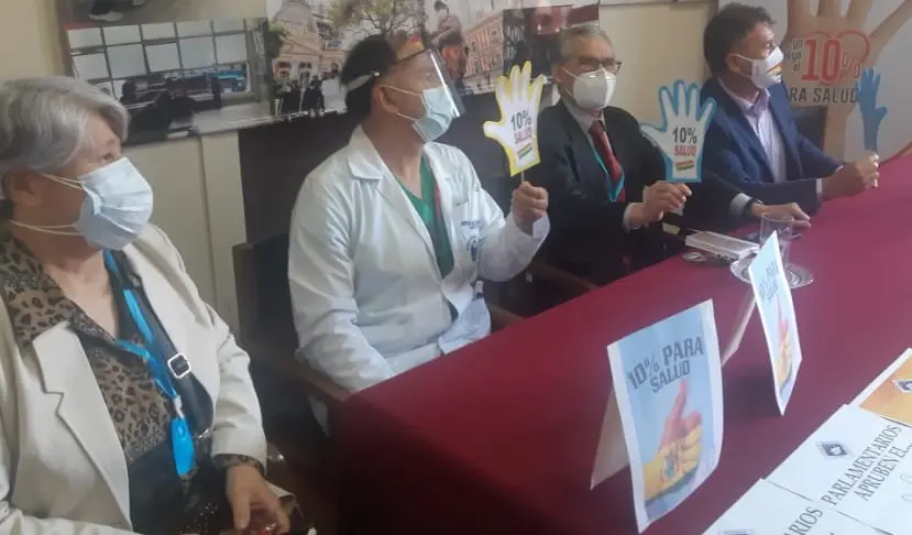 Foto de archivo de una conferencia de prensa del SIRMES. Radio San Sim&oacute;n