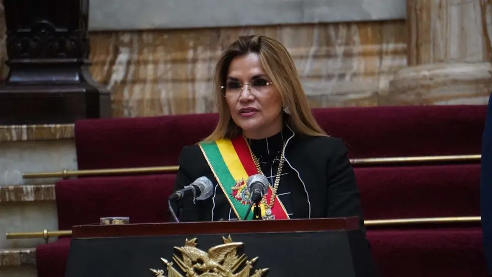 Jeanine &Aacute;&ntilde;ez, en un acto en Palacio en septiembre de 2020. ARCHIVO
