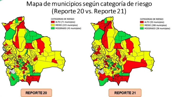 El reporte actualizado de los municipios en el pa&iacute;s. MINISTERIO DE SALUD
