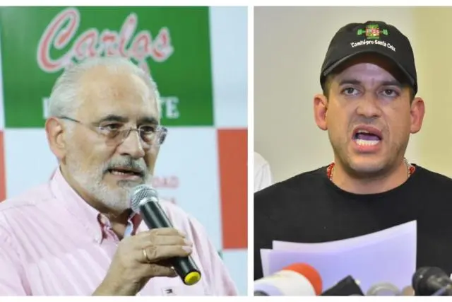 Carlos Mesa y Fernando Camacho, de Comunidad Ciudadana y de Creemos, respectivamente. OXIGENO