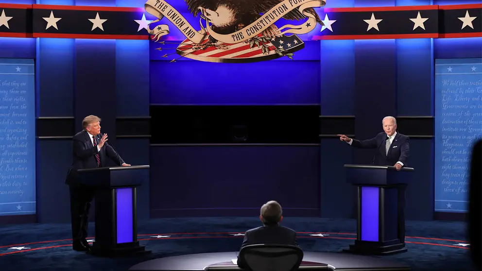 Donal Trump y Joe Biden en el pasado debate presidencial. EFE