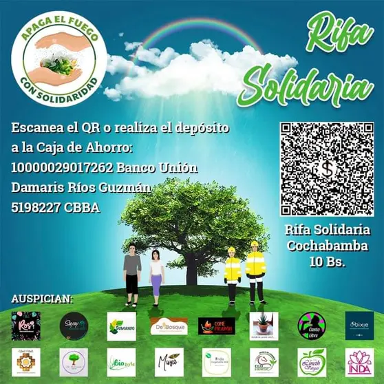 Afiche de la campa&ntilde;a "Apaga el fuego con solidaridad".