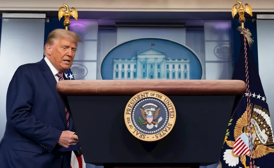 El presidente de Estados Unidos, Donald Trump, se dispone a dar una conferencia. EFE