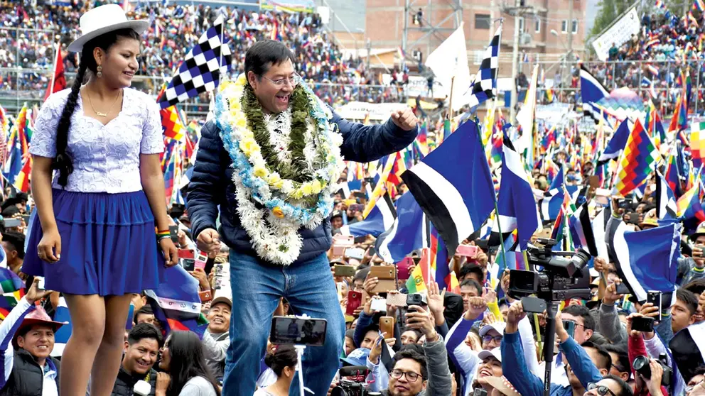 El presidente Luis Arce, en el proceso de campa&ntilde;a electoral de 2020.  DICO SOLÍs