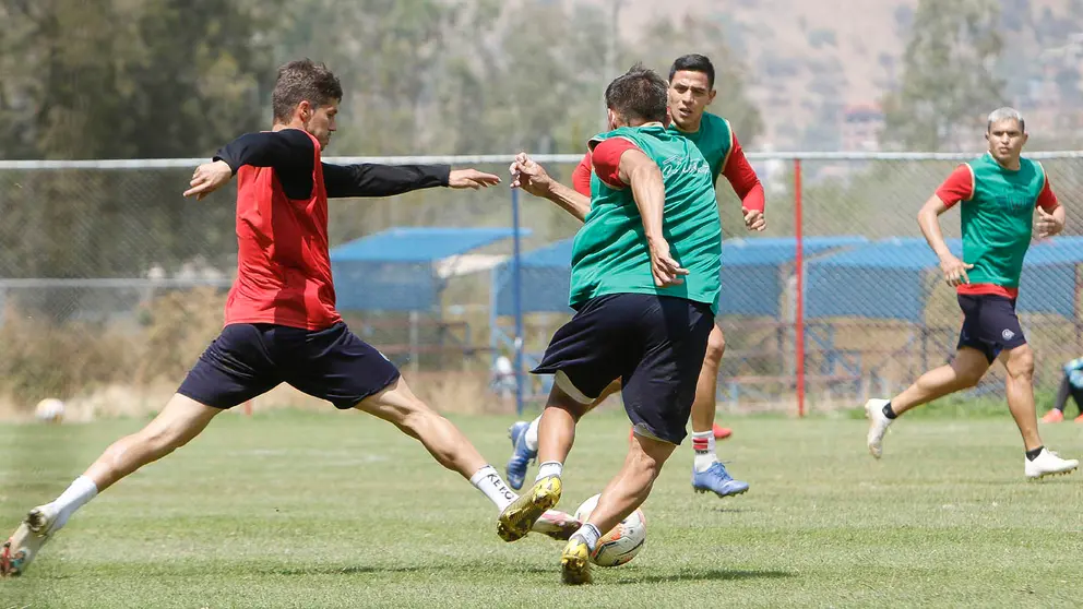 Una sesión de entrenamiento de los jugadores de Wilster, antes de ingresar en al paro. APG