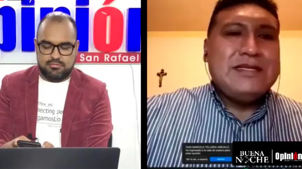 El Secretario Ejecutivo de la Federacion de Artistas Unidos de Cochabamba, Huascar Mallku, en contacto con el programa Buena Noche de OPINION. Captura