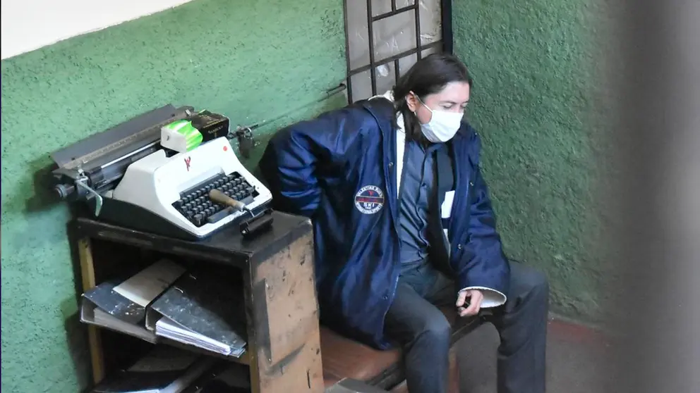 El exdirector del Servicio Nacional de Migraci&oacute;n Marcel Rivas en instalaciones de las Fuerza Especial de Lucha Contra el Crimen (Felcc) de La Paz. APG