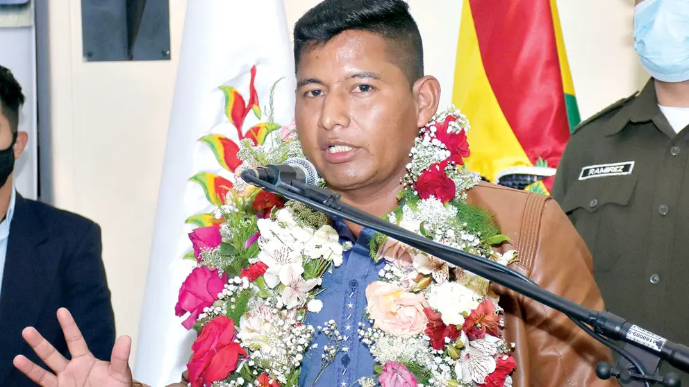 El nuevo ministro de Desarrollo Rural, Edwin Characayo, tras el acto de posesión. APG