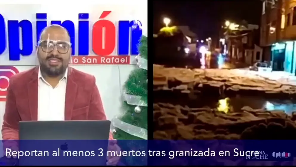 Ciudadanos de Sucre reportando sobre la inundaci&oacute;n en Buena Noche de OPINI&Oacute;N. Captura