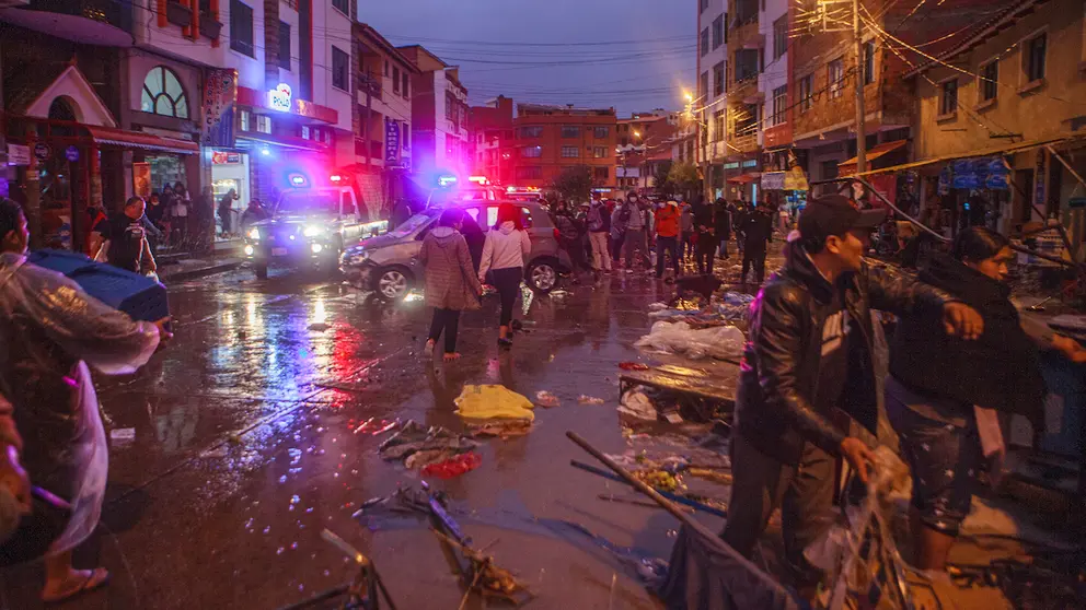 Una imagen de una de las calles luego de la tragedia en Sucre. Correo del Sur