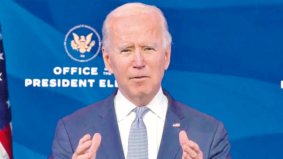 El presidente electo, Joe Biden, en conferencia de prensa. EFE