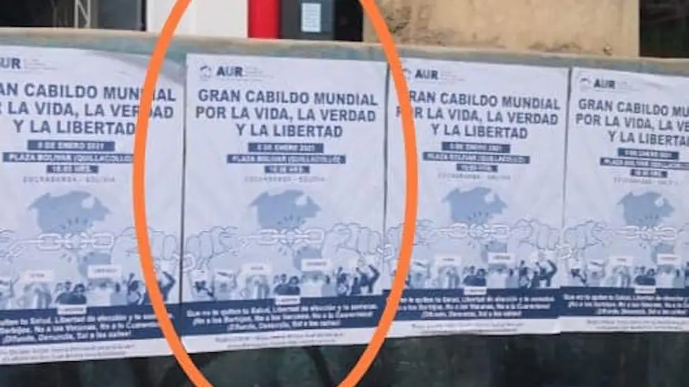 Afiches de campaña antibarbijo en la avenida Uyuni.