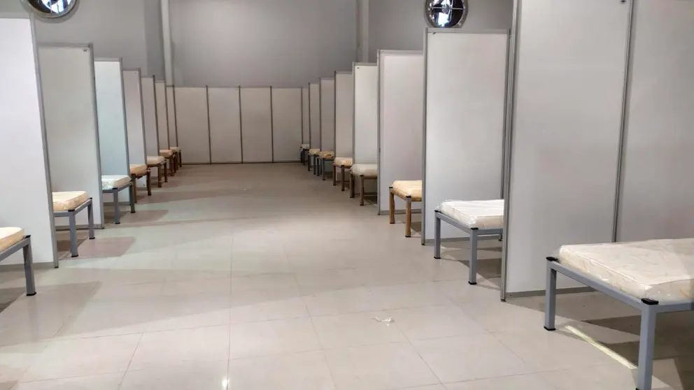 Centro de aislamiento para pacientes con COVID en la Feicobol. Twitter Ministerio de Gobierno