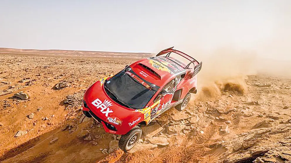 El motorizado de Sbastien Loeb durante la cerrera en el Rally Dakar. EFE