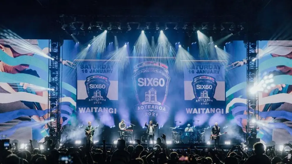 Concierto de la banda Six60 en el primer concierto multitudinario desde que empez&oacute; la pandemia en Nueva Zelanda. Instagram de Six60