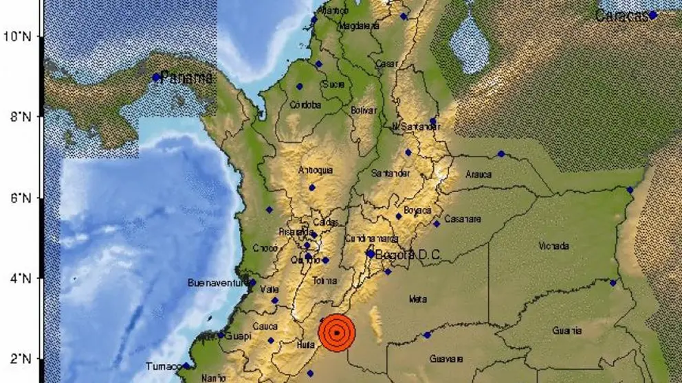 Una imagen del epicentro del sismo en Colombia. El Tiempo