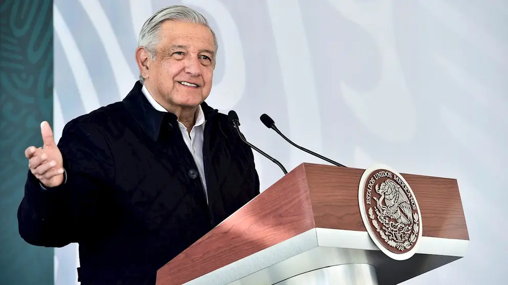 Manuel L&oacute;pez Obrador, presidente de M&eacute;xico durante un acto p&uacute;blico en el estado de San Luis Potos&iacute;, en un acto anterior. EFE