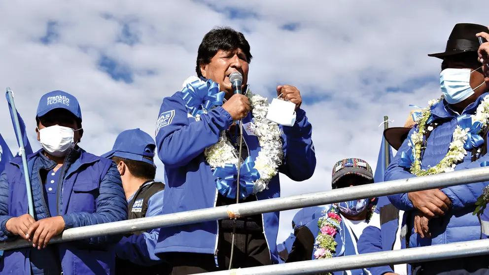 El expresidente Evo Morales en campaña en El Alto. APG