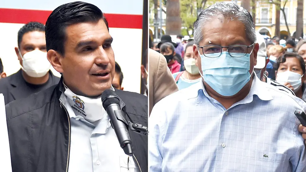 El alcalde titular de Cochabamba, José María Leyes, y el suplente Iván Tellería. OPINIÓN
