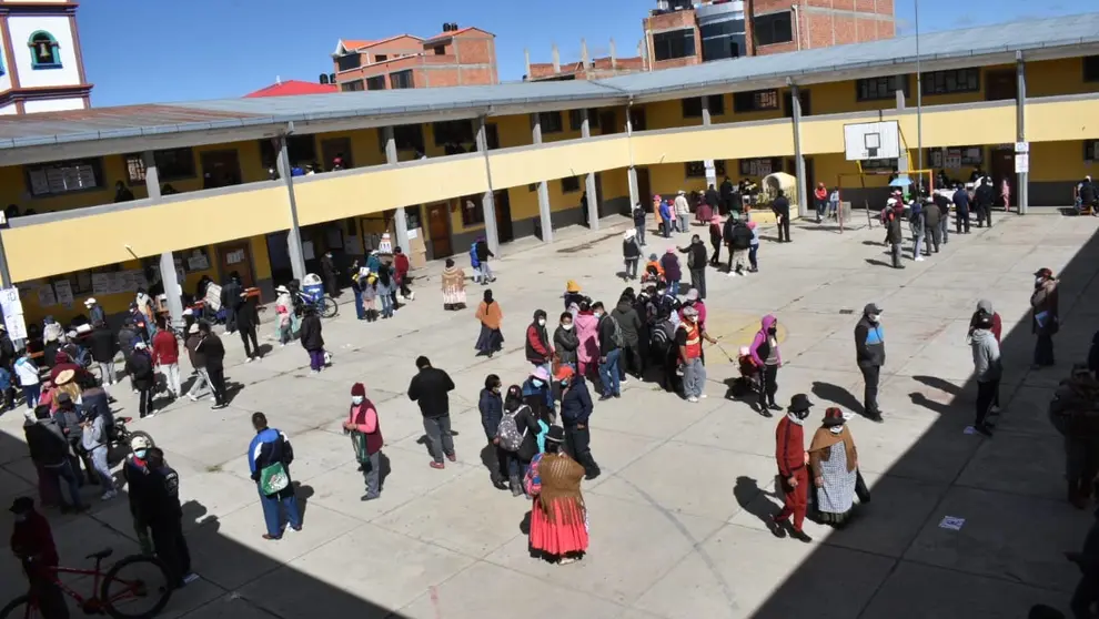Una imagen del recinto electoral en la ciudad de La Paz.APG