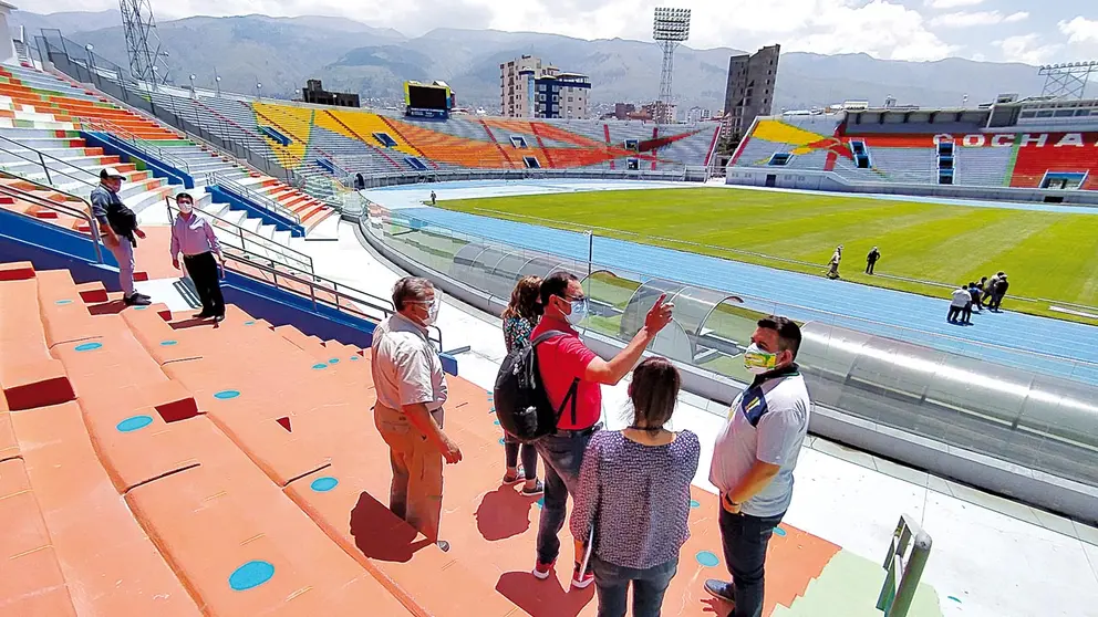 Una vista del estadio F&eacute;lix Capriles durante la inspecci&oacute;n. DICO SOL&Iacute;S