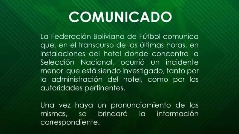 El comunicado oficial de la FBF, compartido en redes sociales.