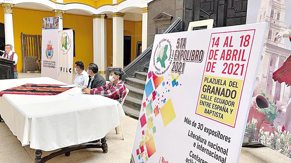 La presentación de la quinta Expolibro ayer en la  Gobernación.  OPINIÓN