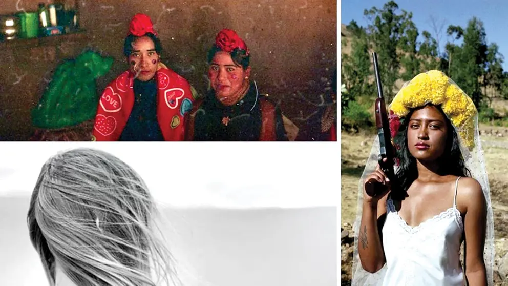Las obras fotográficas &ldquo;Kuñataipora&rdquo; (arriba),  de Ara Goudsmit; &lsquo;Madre&rsquo;, de Marisol Mendez (derecha)  y &lsquo;H&rsquo;, de Alcira Angelo (abajo).      SÓTANO ESPACIO ARTE