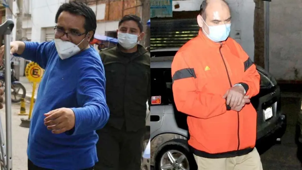 Jhasmani Torrico y Félix Peña, sentenciados por secuestro y lesiones, y feminicidio, respectivamente, quienes consiguieron detención domiciliaria. DICO SOLÍS-NOÉ PORTUGAL